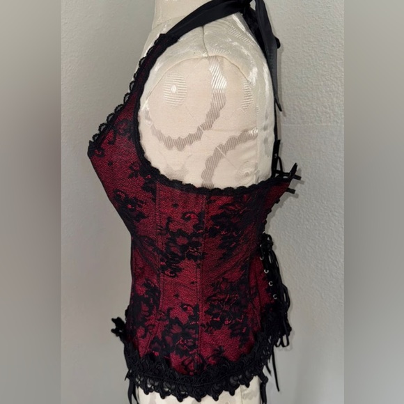 Fredericks of Hollywood Red Lace Corset, size 38 - Picture 2 of 9
